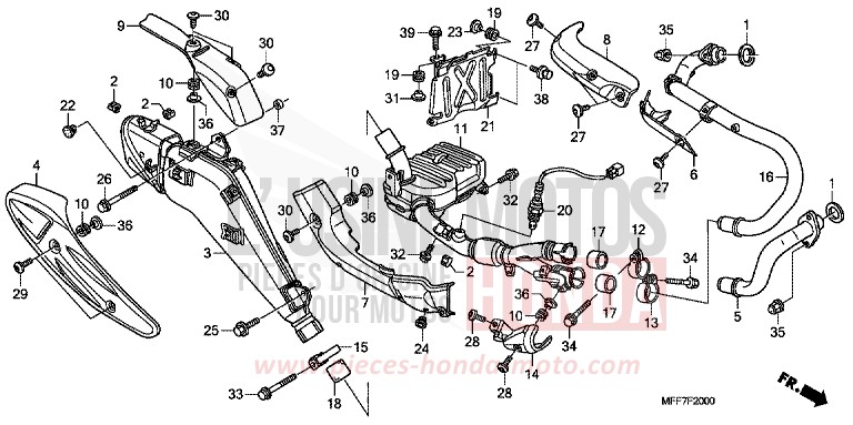 EXHAUST MUFFLER for TRANSALP ABS BARLEY YELLOW METALLIC (Y199) from 2009